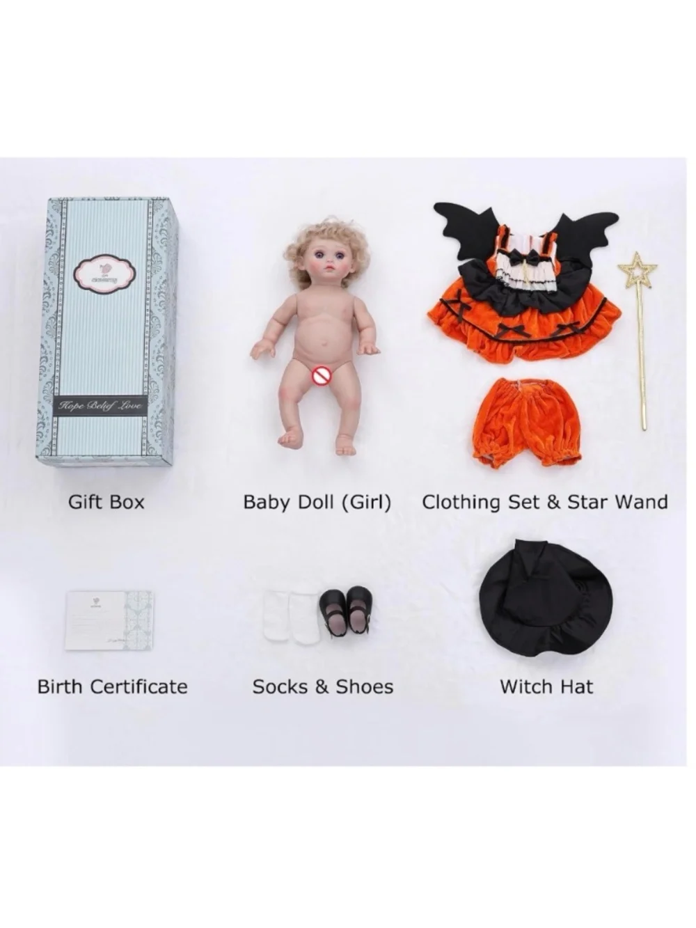 Halloween Reborn Toddler Dolls 18 Inch Realistic Toddler Doll, NEW IN BOX